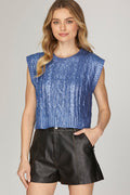 Metallic Knit Vest