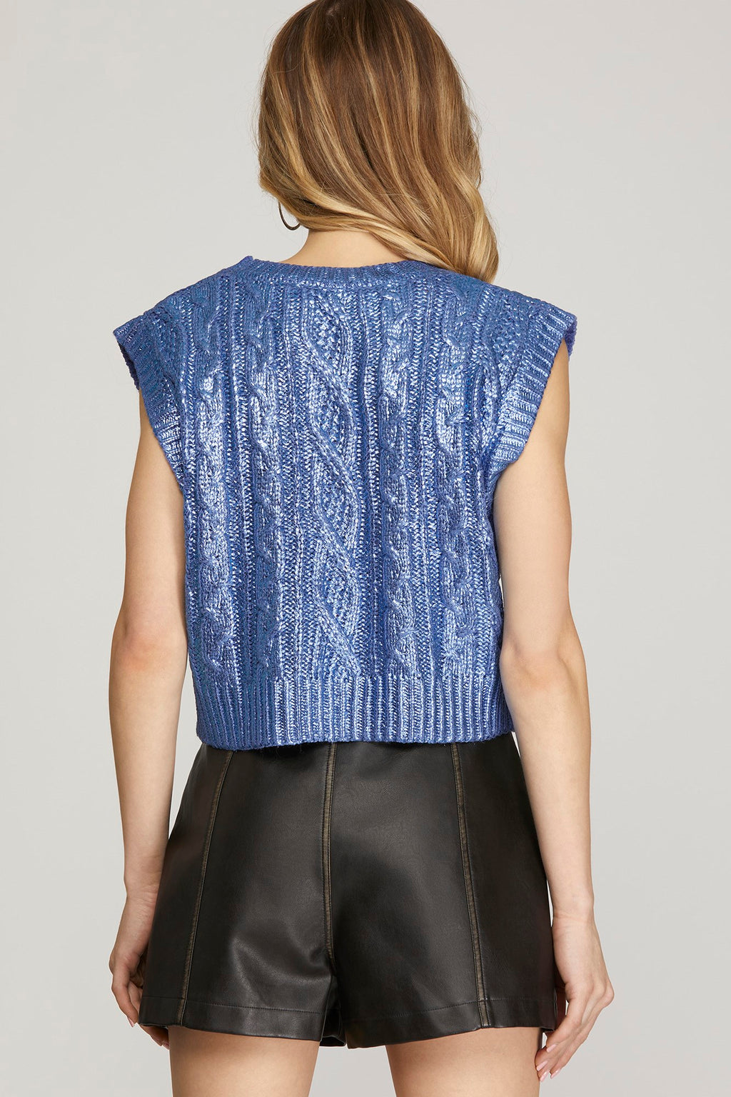 Metallic Knit Vest