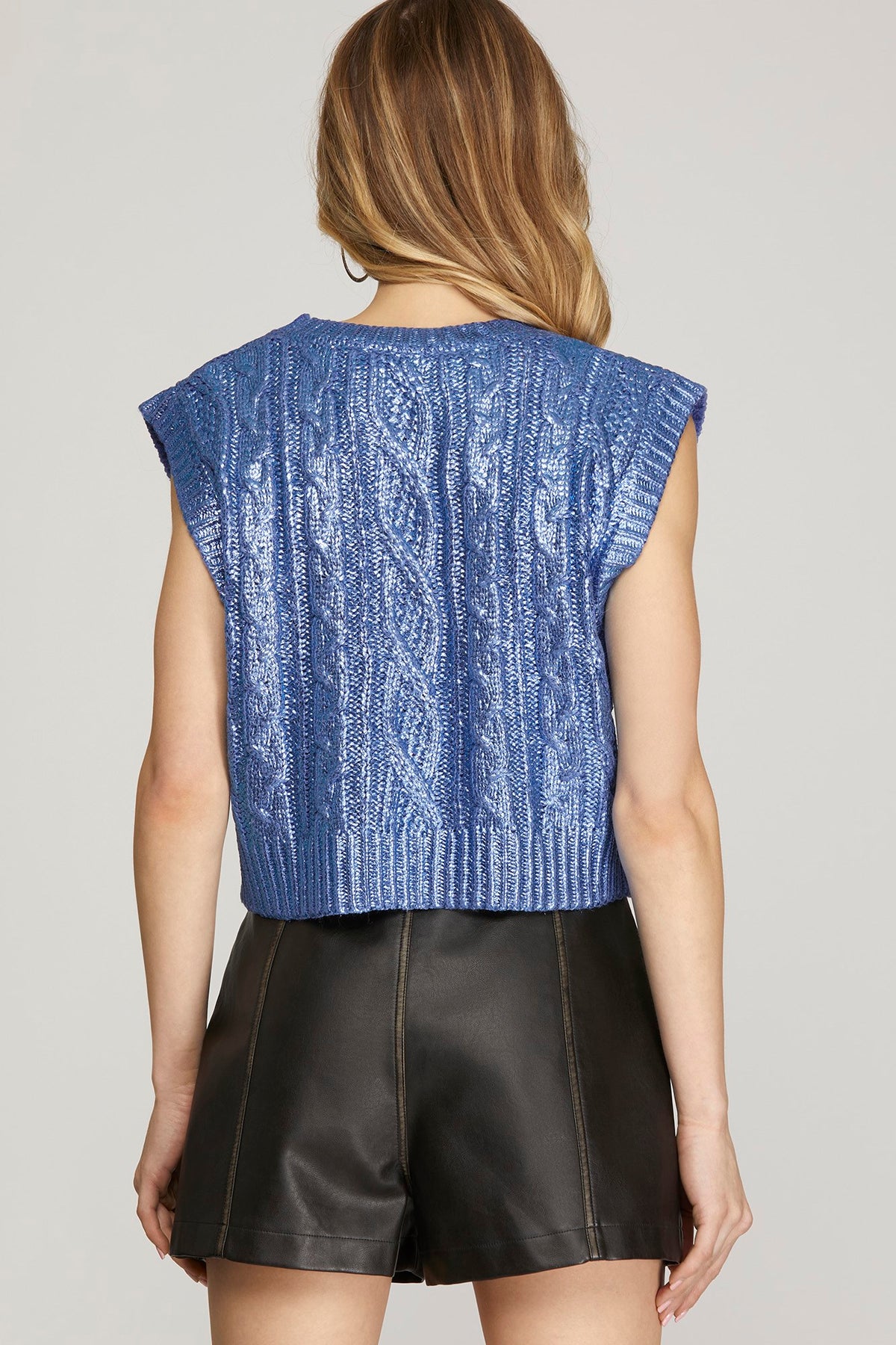 Metallic Knit Vest
