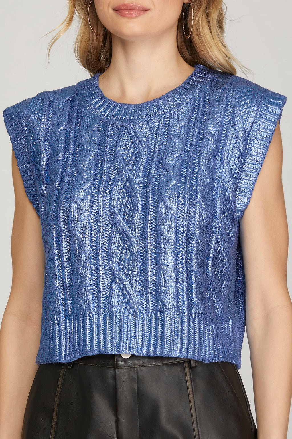 Metallic Knit Vest